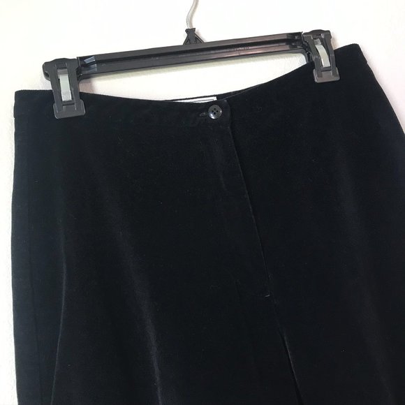 Vintage L.L. BEAN Black Velvet Straight Leg Pants - Picture 2 of 5